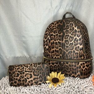 Cheetah print mini backpack